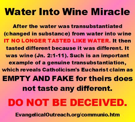 water into wine miracle transubstantiation
