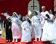 Pope's Chair with
 upside down cross