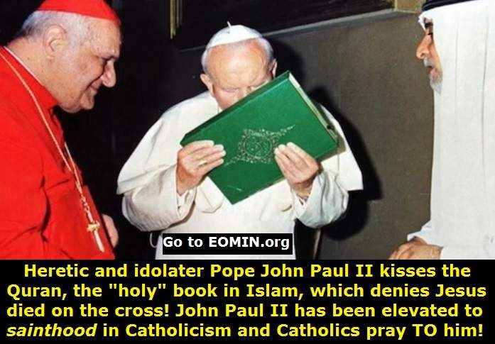 pope john paul II kisses the quran