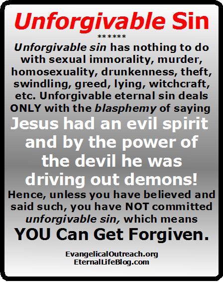 UNFORGIVABLE SIN | Unpardonable Sin | Eternal Sin | Blasphemy