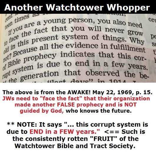 jehovahs witness false prophecy